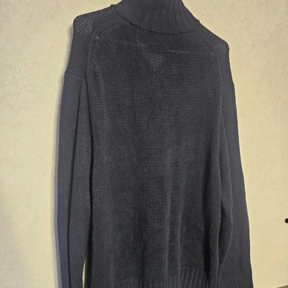 Ralph Lauren Dark Blue Zip Up Sweater with Flag‎